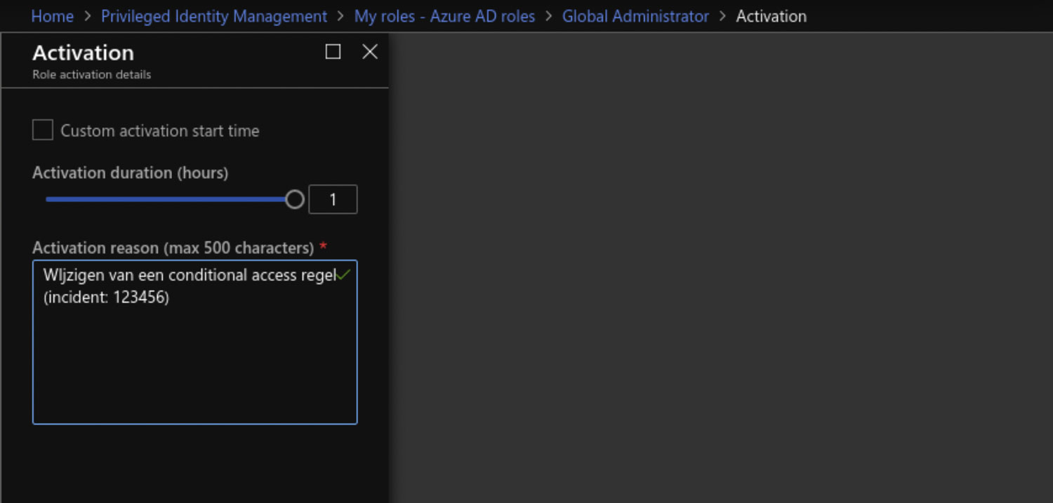 Azure AD roles activation