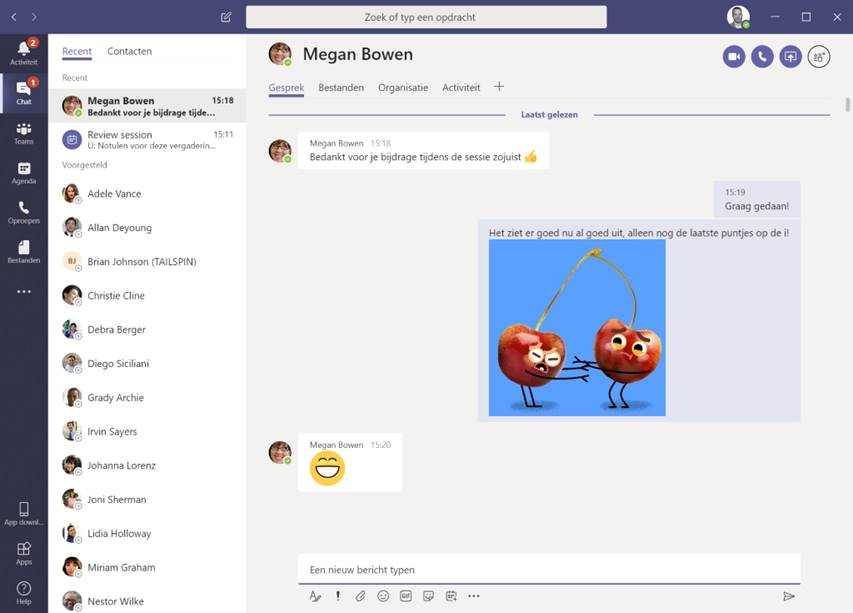 Chatten in Microsoft Teams